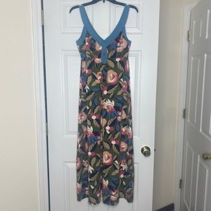 Boden Blue Rose Floral faux-Keyhole Maxi Dress - Size 6 Regular